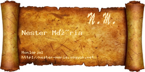 Nester Mária névjegykártya