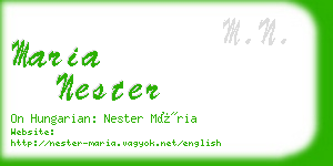 maria nester business card